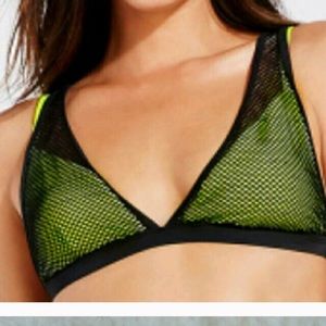 Fabletics black & lime green bikini